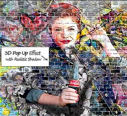 极品PS动作－3D涂鸦(含PDF教程)：Graffiti Effect with Pop Up Photoshop Action
